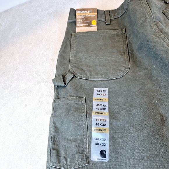 NWT Carhartt B11 MOS Washed Duck Work Dungaree Green Pants Loose Fit Men's 40x32 - Picture 9 of 11